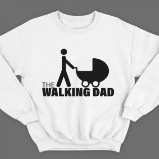 Прикольный свитшот с надписью "The walking dad" ("ходячий отец")